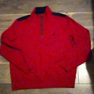 Nautica unisex Red and black zip up pull over jacket